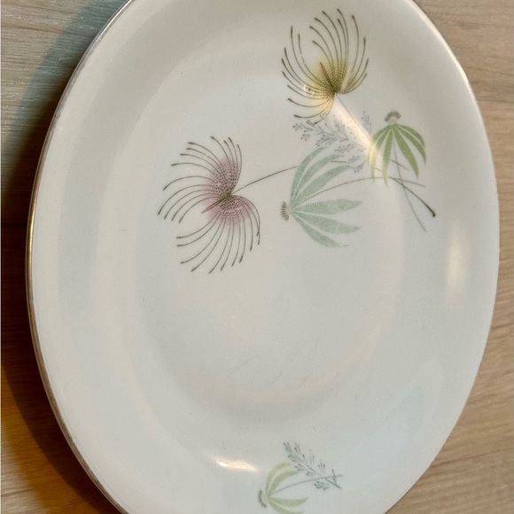 Vintage Bavaria Tirschenreuth Plate – White w/ Floral Design, Silver Rim, Rare - Picture 3 of 16